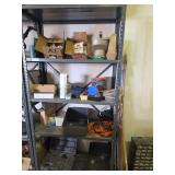 Shelving 36x16x72 with all contents, check all pictures (Bring boxes to pack)