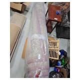 Large Indoor Rug in Plastic Wrap (Colors Red), Approximately 91"w, Length Unknown