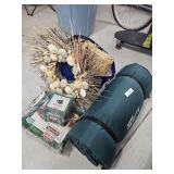 Insul-a-Mat, Twin-Size Blow-Up Mattress, Seashell Wreath, Hay Ball Decorations