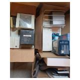 Three boxes of old computer equipment