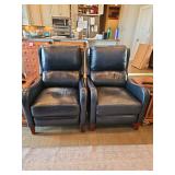 Pair of Blue Reclining Chairs - Scratches