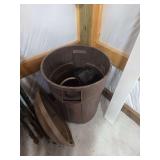 Trash can with flower pots