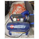 Air compressor, rubber mat, extension cord