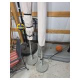 Two umbrellas on stands