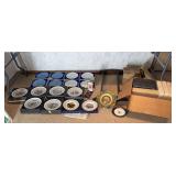 Multiple “American” theme plates includes Fenton, Limoges, Danbury Mint, etc Plate shelf also included!