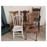 Five chairs including a youth chair