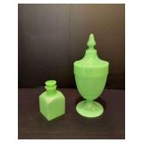 Two jadeite apothacary jars
