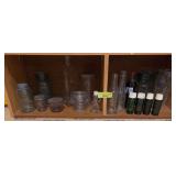 Old glass bottles and jars