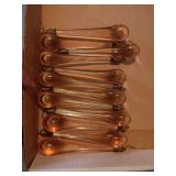 12 pink glass teardrop 'prisms'