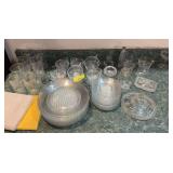 Thousand Eyes pattern clear glass and other pieces