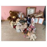 Dolls, teddy bears, doll cradle, pictures of dolls