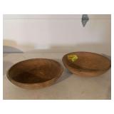 (2) 15” Wooden bowls