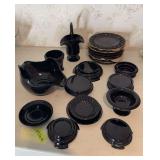 Purple amethyst glass includes basket, console bowl, plates, vase bases, etc