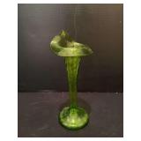 Green swirl glass jack in the pulpit vase