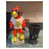 Cyclone decanter, black glass with Dove of Peace design