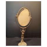 Art nouveau cast iron vanity mirror approx 17” tall