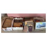 Songs books, reading books, Stan Haring framed Tipton, IA courthouse, etc