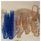 Pink and blue glass