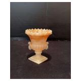 Caramel slag glass toothpick holder