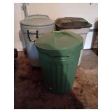 3 trash cans