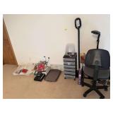 Crafting group includes lights, storage drawer, picture frames, small adjustable desk, chair, etc