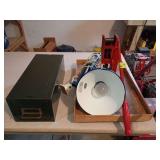 Nut cracker, clamp on light and file box