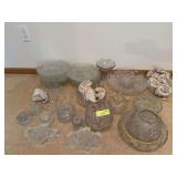 Clear glassware includes bowls, snack sets, candle holders, etc