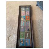 9x30 frame w Earl Moran pin up girl mutoscope cards Frame does not have a back and cards appear to be glued or taped to cardboard