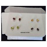 4pr earrings on sheet marked Genuine Stone  **WIRE TRANSFER REQUIRED**