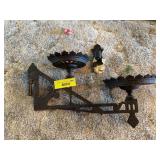 Antique wall mount double kerosene lamp bracket