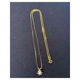 18” 14kt Italy chain w diamond pendant  **WIRE TRANSFER REQUIRED**