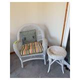 Wicker chair and side table