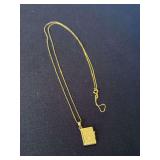 22” long 14kt Italy chain with w Holy Bible pendant  **WIRE TRANSFER REQUIRED**