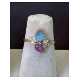 Size 5 diamond and ??? ring marked QTR? 10K? One diamond does appear to be missing  **WIRE TRANSFER REQUIRED**