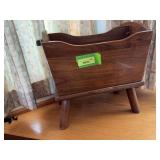 Krause Furniture Amana walnut chair side magazine rack