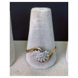 Size 11.75 14K diamond ring  **WIRE TRANSFER REQUIRED**
