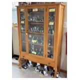 14D x 41L x 62H glass front display case w single drawer and Queen Anne legs NO CONTENTS! Late Pick up