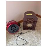 Thomas American Series radio w cassette player and Insignia boom box w IPod dock and CD player