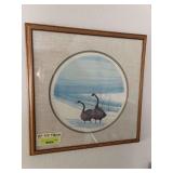 S/N Canadian Geese by P Buckley Moss 423/1000 Framed measures 19x19
