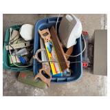 Miter saw, fan, heater, power strip, gardening misc, butane torch kit,bike helmet and more