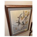 S/N duck print by Dave Chapple 1026/1500 Framed measures 25x32