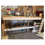 Wooden work bench 32D x 96L x 37.5H NO CONTENTS!!