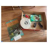 Rug beater, shoe last, cast iron trolley car, receipt holder, wooden crock lid, 1970 Drahos Shoe Store calendar and more