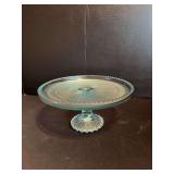 Ice blue footed cake stand
