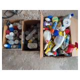 3 boxes of paint, cleaning, and automotive products