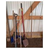 Long handled yard tools as shown