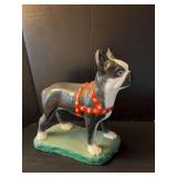 Cement Boston Terrier, ear appears to have been repaired Approx 15” tall