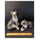 Two Boston Terrier figurines-a Sandicast and a Bank Makers of America bank