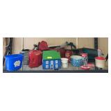 Birdfeeders, planter, gas cans, grabber, galvanized sprinkle can, etc