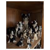 Many Boston Terrier figurines includes Lefton, Made in Japan, etc R side top shelf